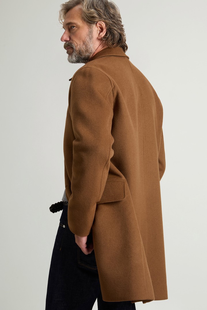 Coat in double-face Melton wool blend Brown photo 4 | Woolrich