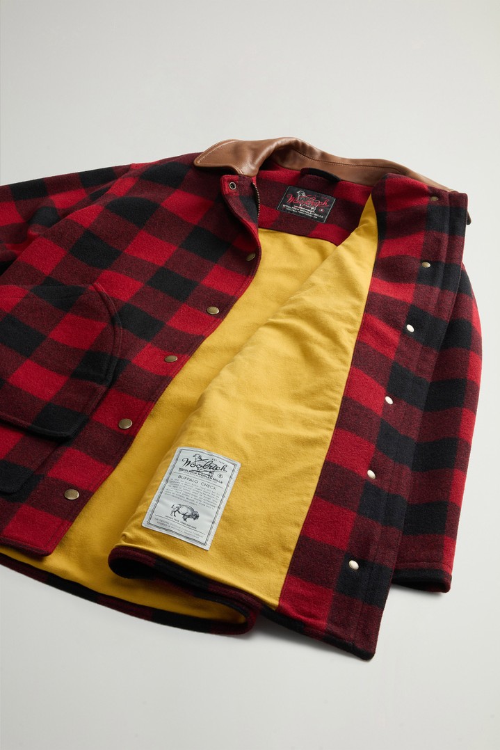 Manteau Barn à carreaux en laine italienne mélangée Rouge photo 8 | Woolrich