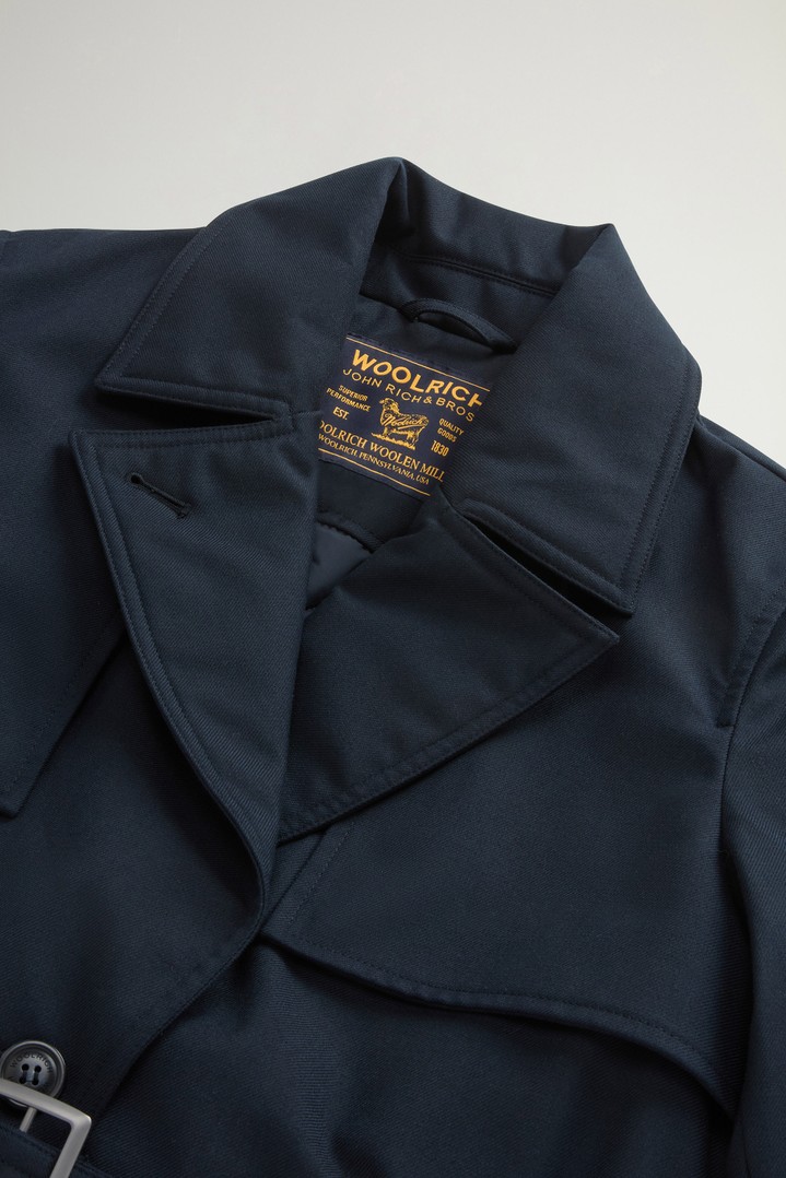 Trench Coat in Wool-Blend Gabardine Blue photo 2 | Woolrich