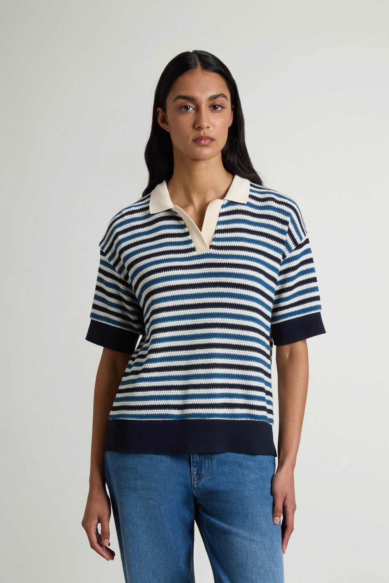 STRIPED JERSEY POLO Multicolor photo 1 | Woolrich