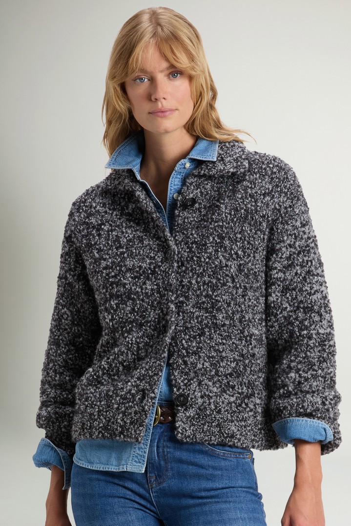Cardigan aus Bouclé aus einer Schurwoll-Alpaka-Mischung Schwarz photo 4 | Woolrich