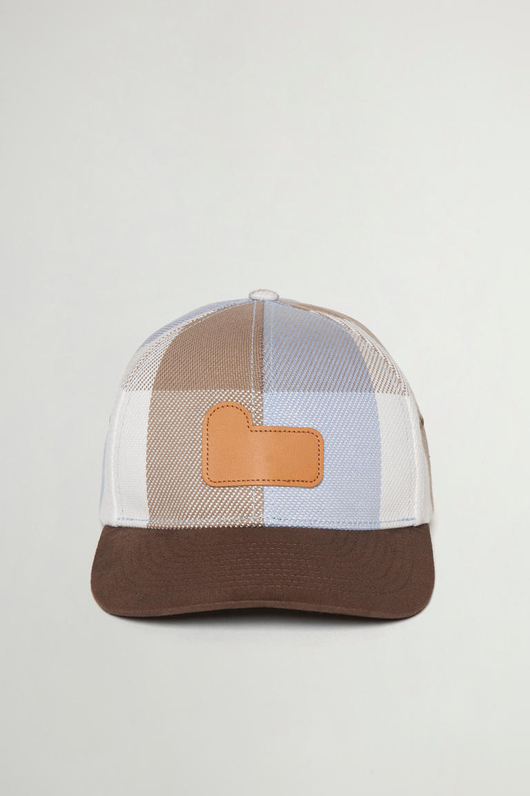 Baseballkappe aus reiner Baumwolle mit Karomuster Blau photo 1 | Woolrich