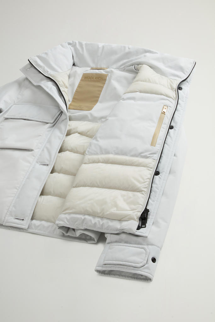 Cloud Jacket with Stand-Up Collar and Packable Hood Gray photo 8 | Woolrich