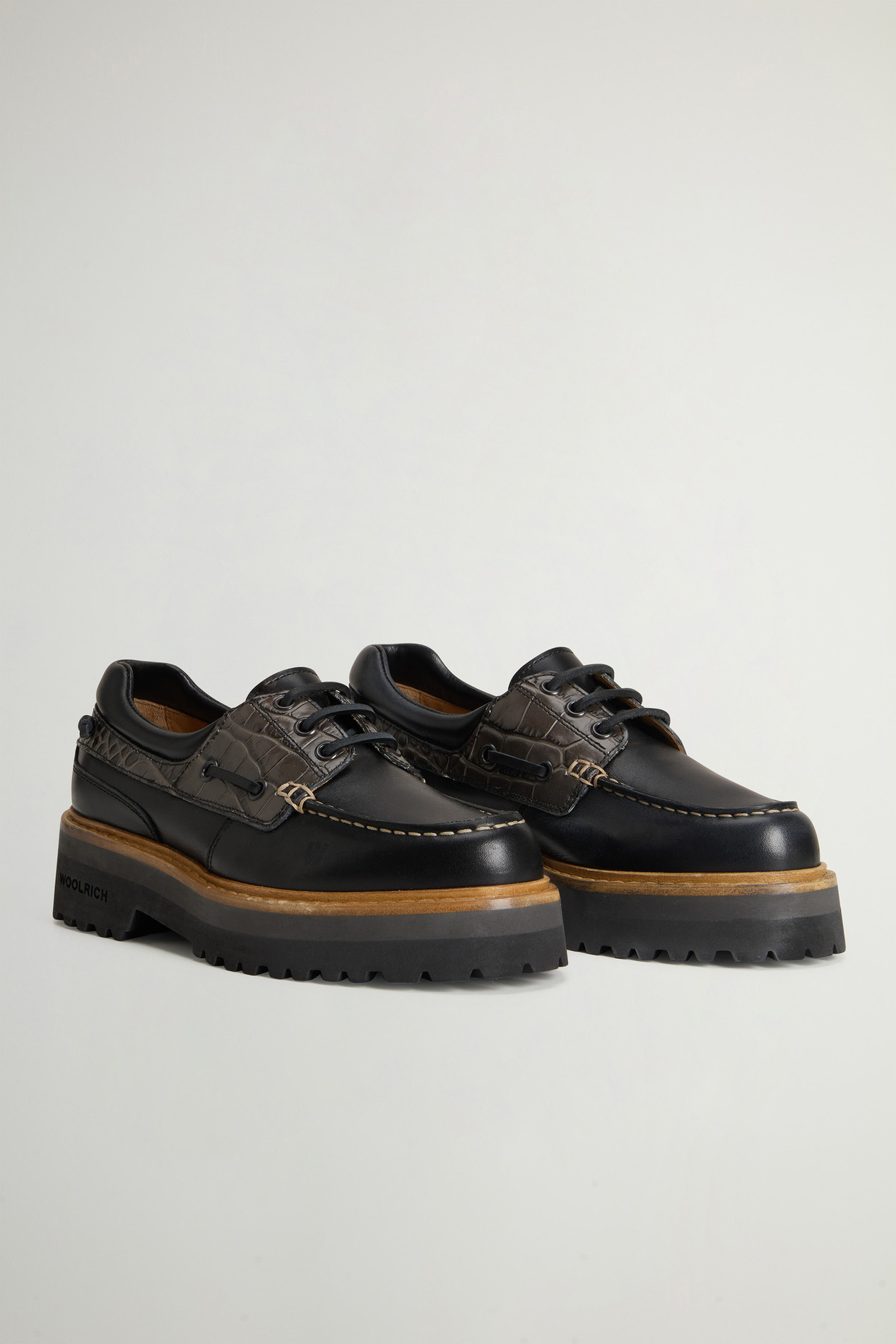 Rock Loafers in Leather with Printed Inserts Black photo 2 | Woolrich