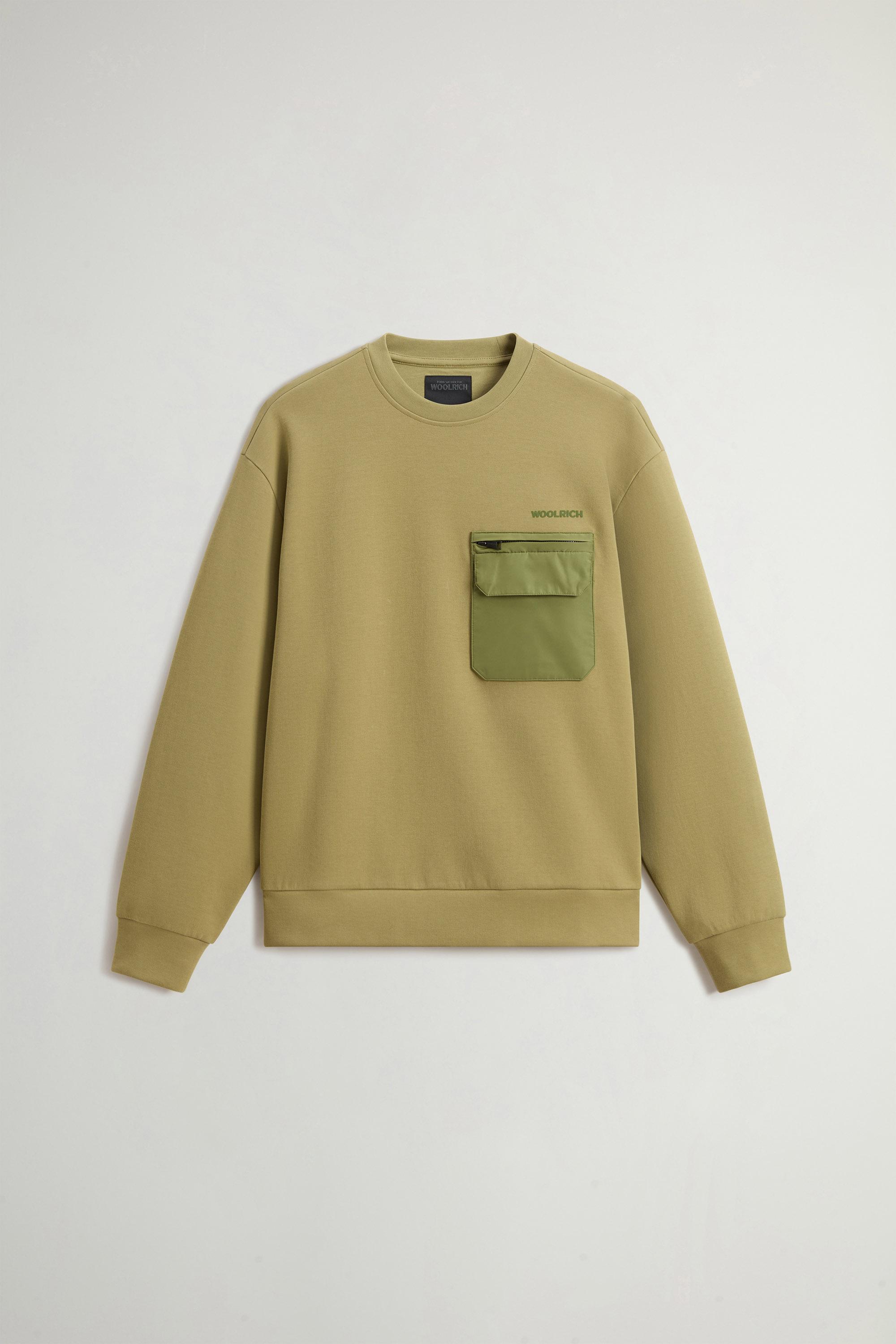 Crewneck Sweatshirt in Cotton Interlock and Nylon Blend by Todd Snyder Green photo 5 | Woolrich