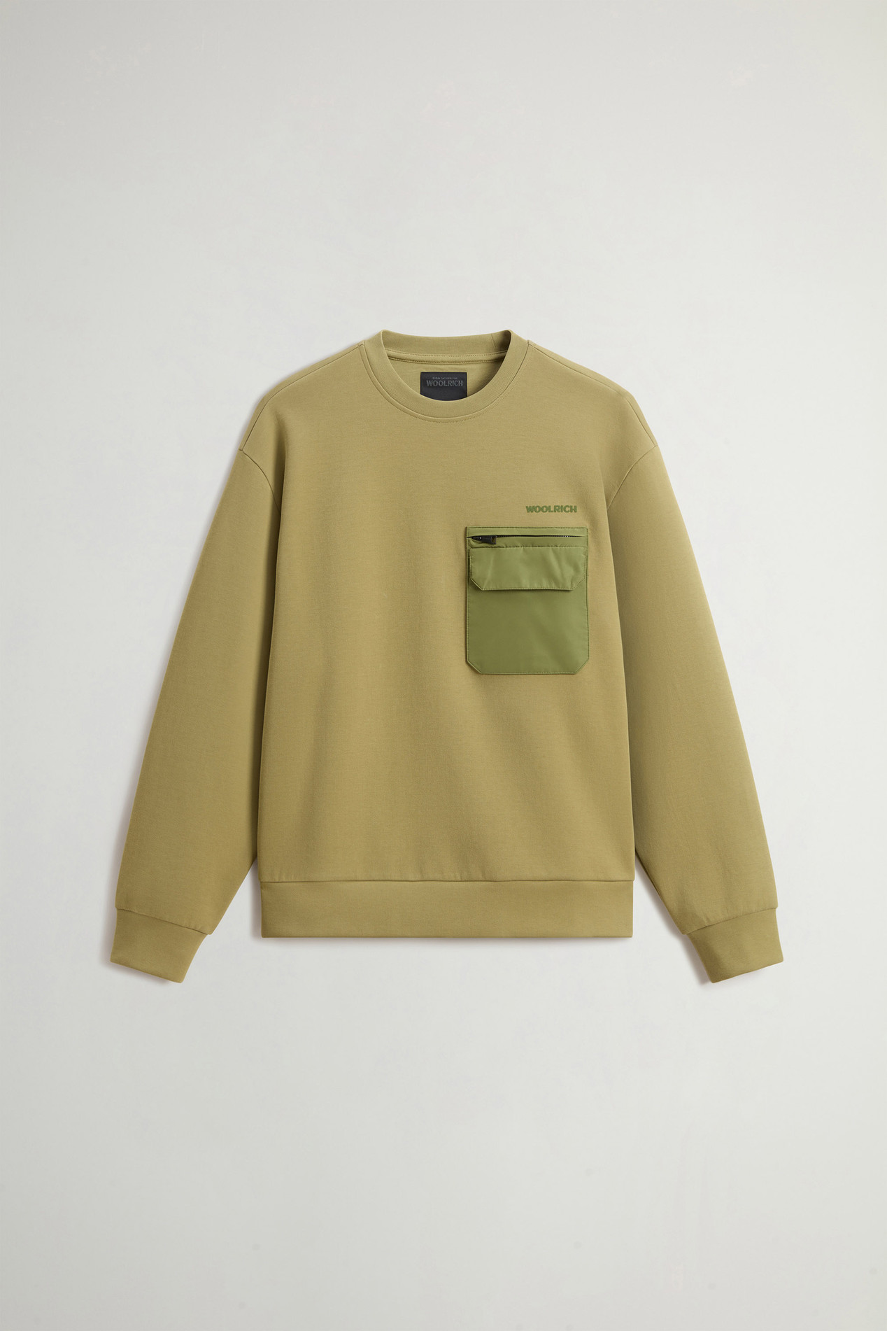 Crewneck Sweatshirt in Cotton Interlock and Nylon Blend by Todd Snyder Green photo 5 | Woolrich