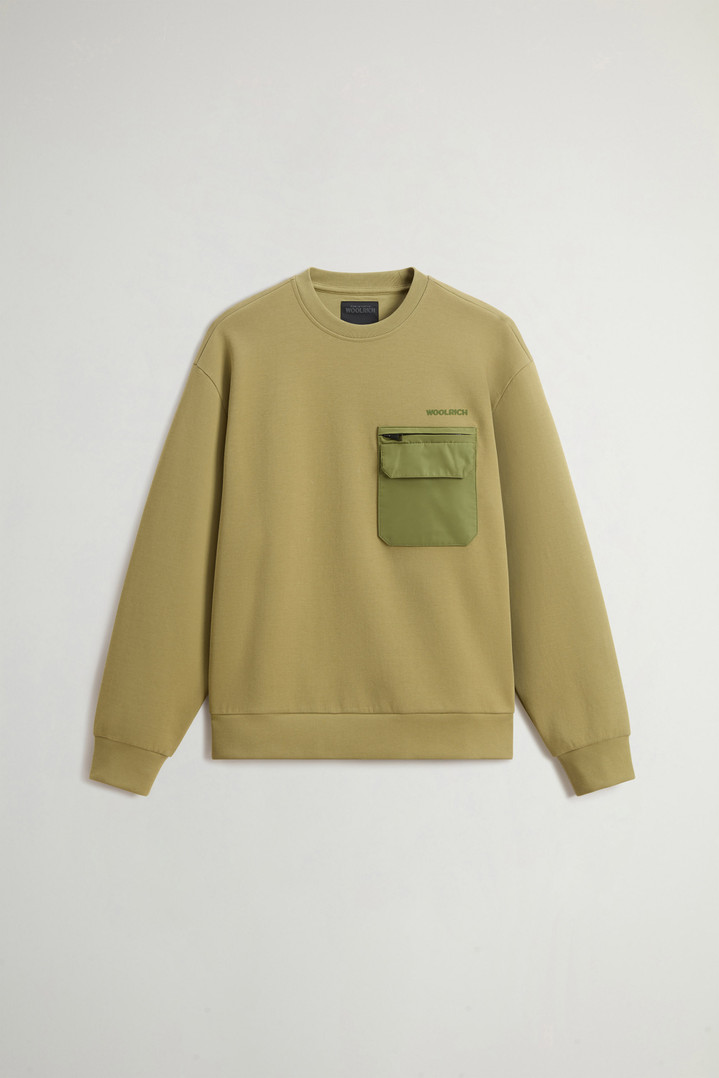 Crewneck Sweatshirt in Cotton Interlock and Nylon Blend by Todd Snyder Green photo 5 | Woolrich