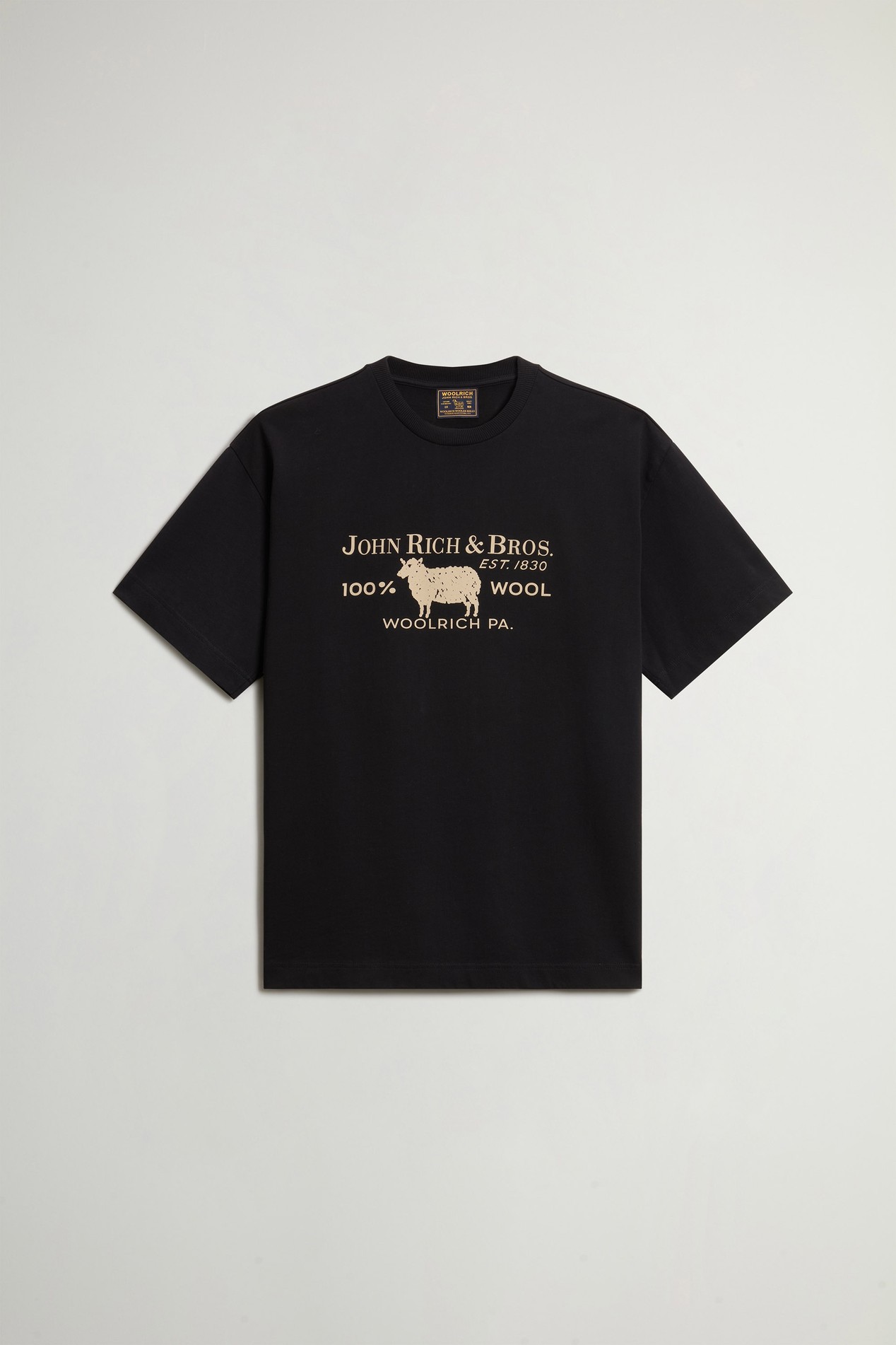 HEAVY JERSEY GRAPHIC T-SHIRT Black photo 5 | Woolrich