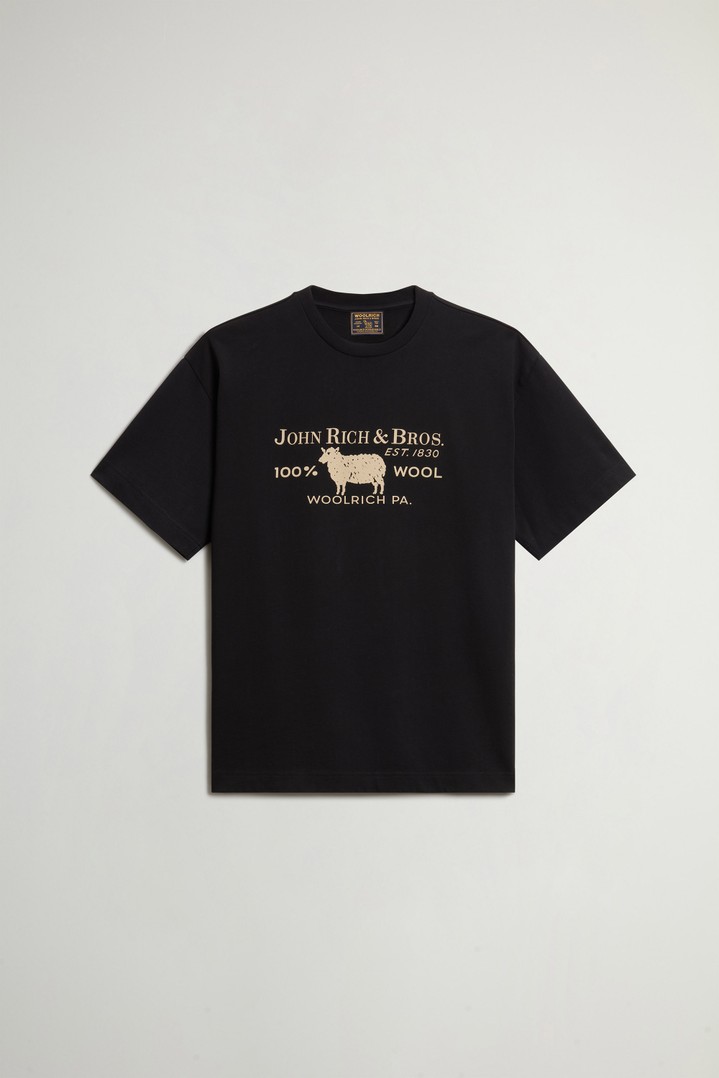 HEAVY JERSEY GRAPHIC T-SHIRT Black photo 5 | Woolrich