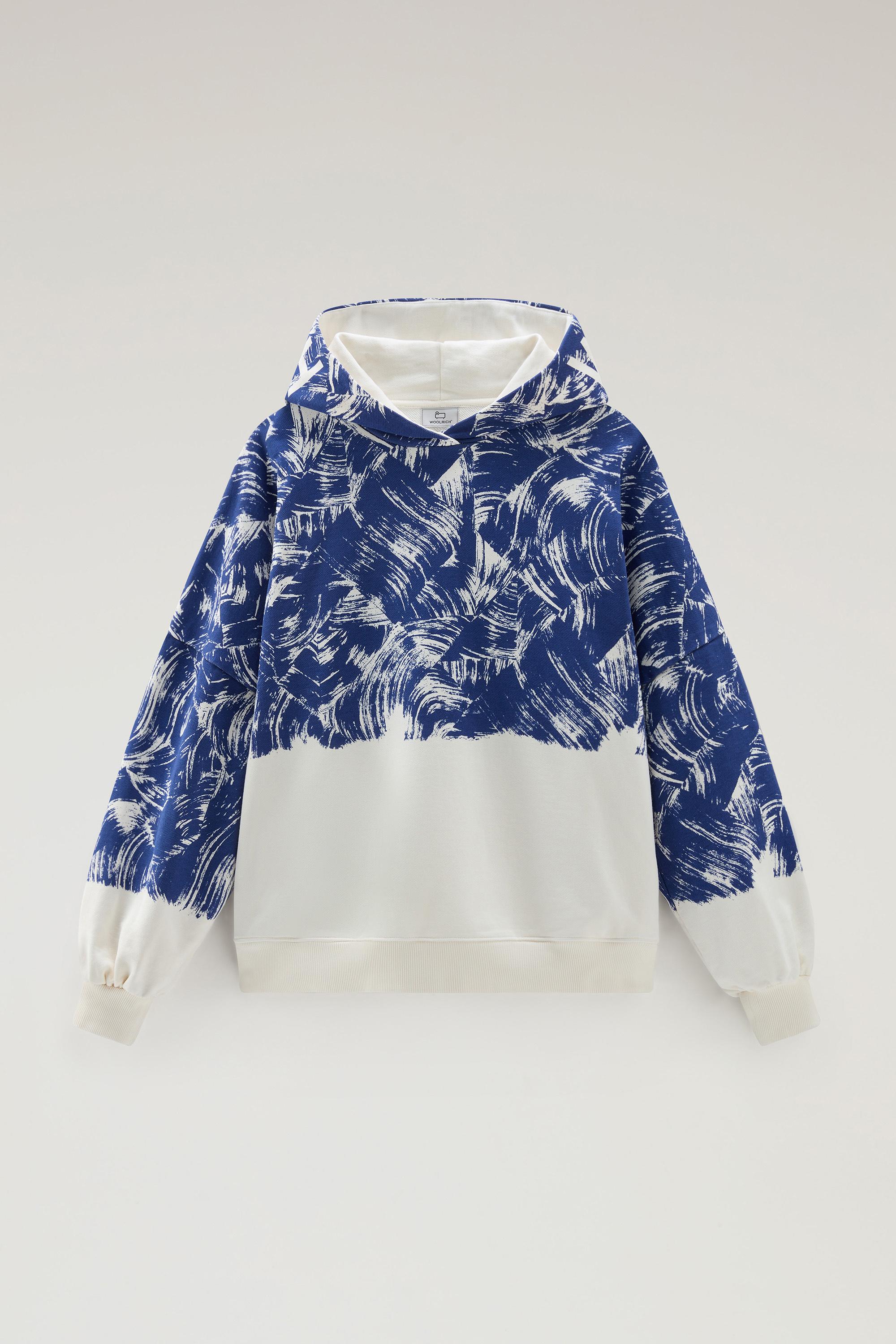 Pure Cotton Sweatshirt with Print and Hood Blue photo 1 | Woolrich