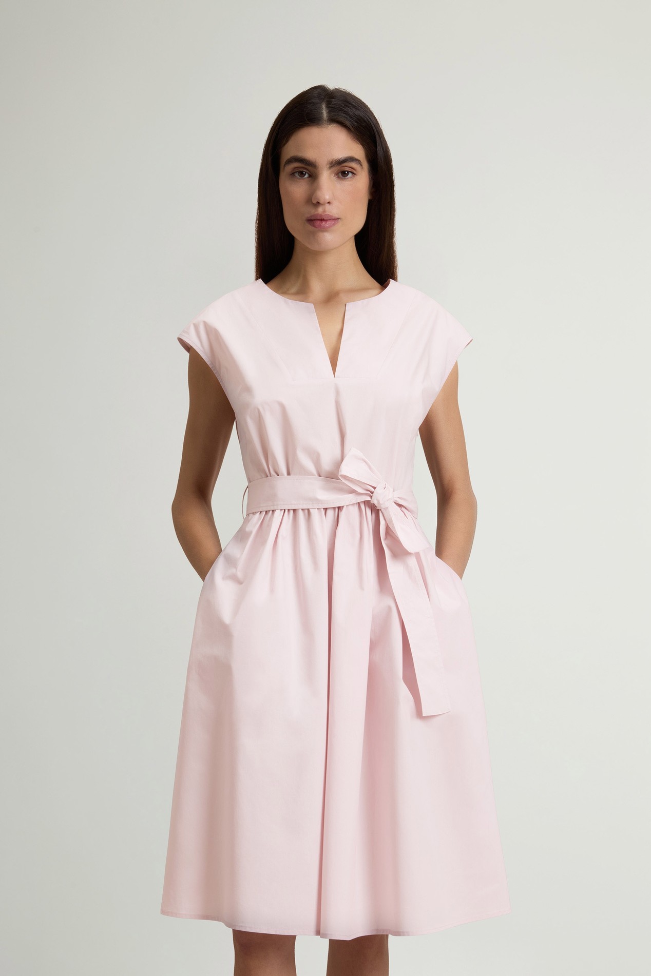 Pure Cotton Poplin Dress with Belt Pink photo 1 | Woolrich