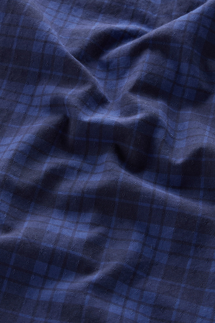 Pure Cotton Checked Shirt with Chest Pocket Blue photo 5 | Woolrich