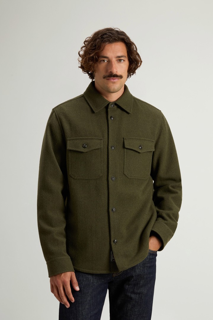Ranger Overshirt in Recycled Italian Wool Blend Green photo 1 | Woolrich