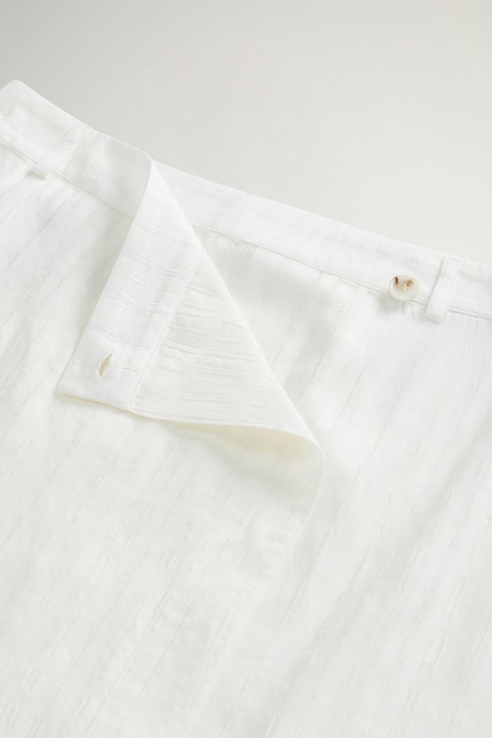 Skirt in Checked Cotton and Linen Blend White photo 2 | Woolrich
