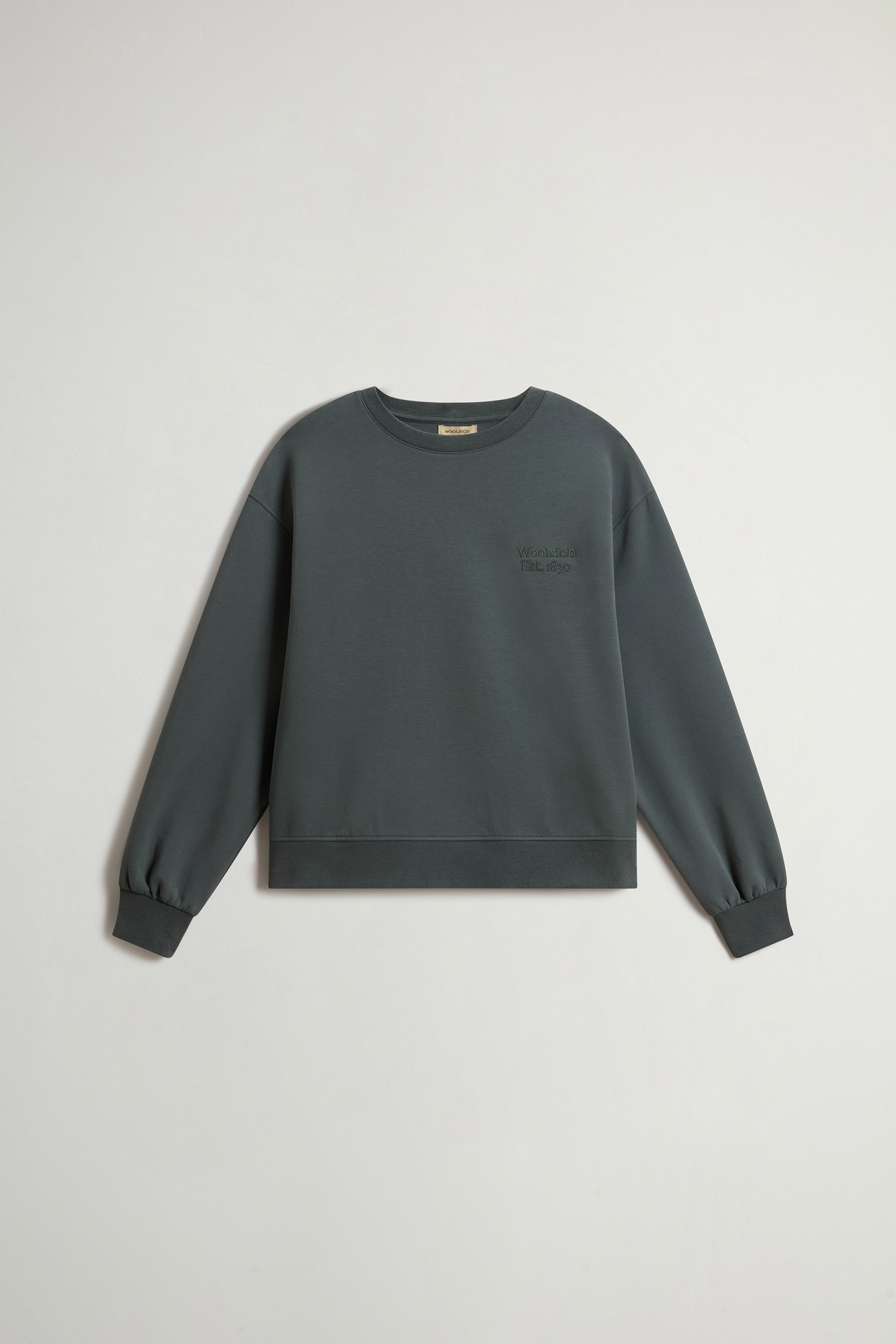 INTERLOCK CREWNECK Green photo 5 | Woolrich