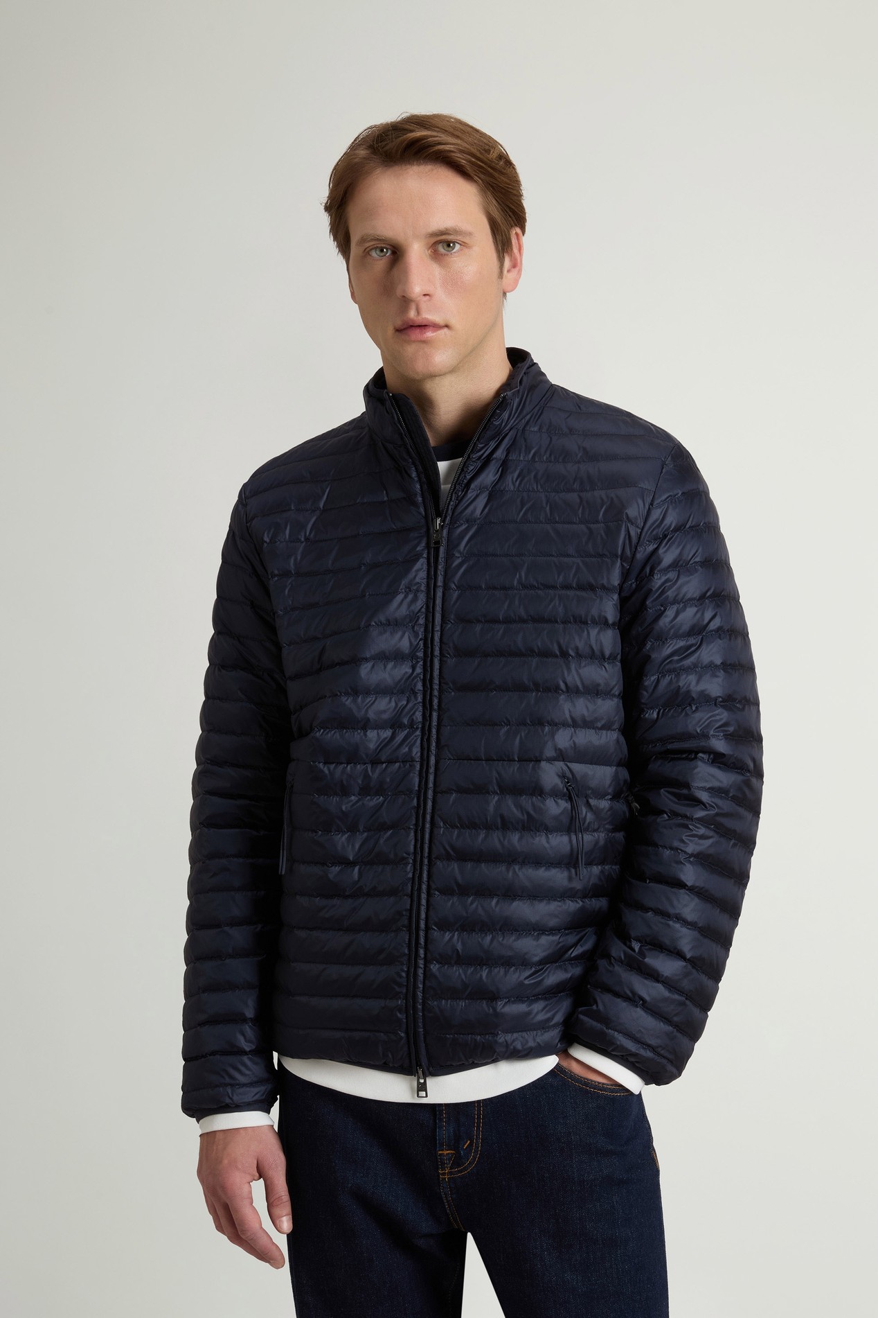 Lightweight Allen Down Jacket in Ripstop Nylon Blue photo 1 | Woolrich