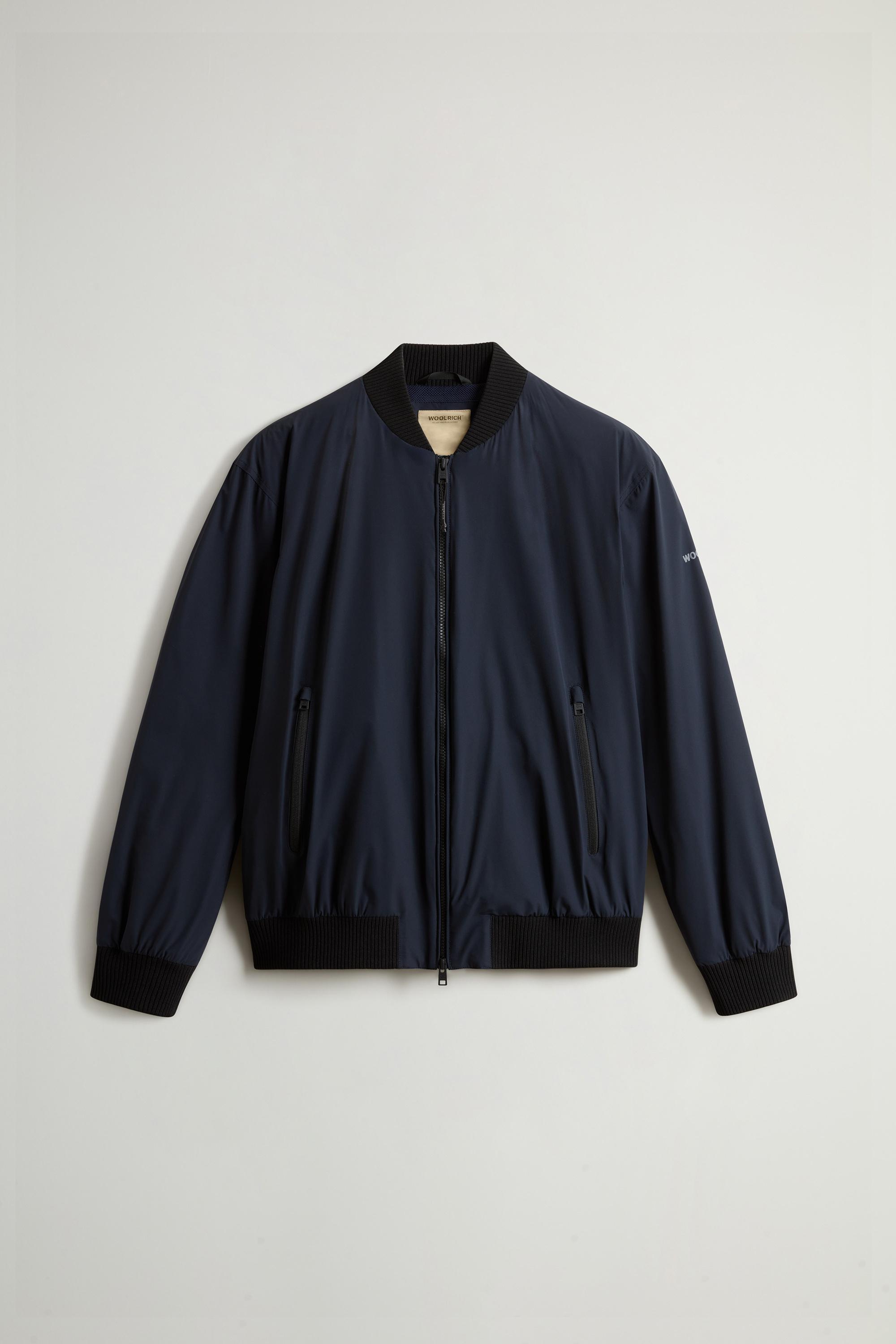 Bomber Jacket in Matte-Finish Stretch Nylon Blue photo 5 | Woolrich