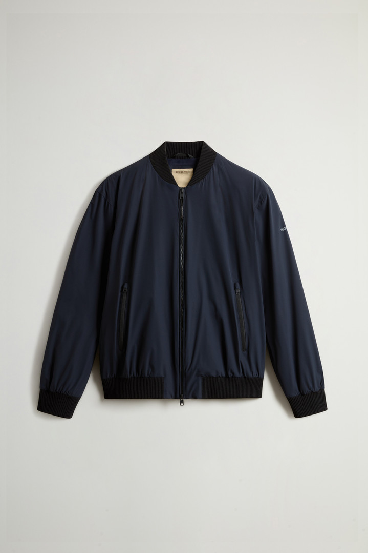 Bomber Jacket in Matte-Finish Stretch Nylon Blue photo 5 | Woolrich