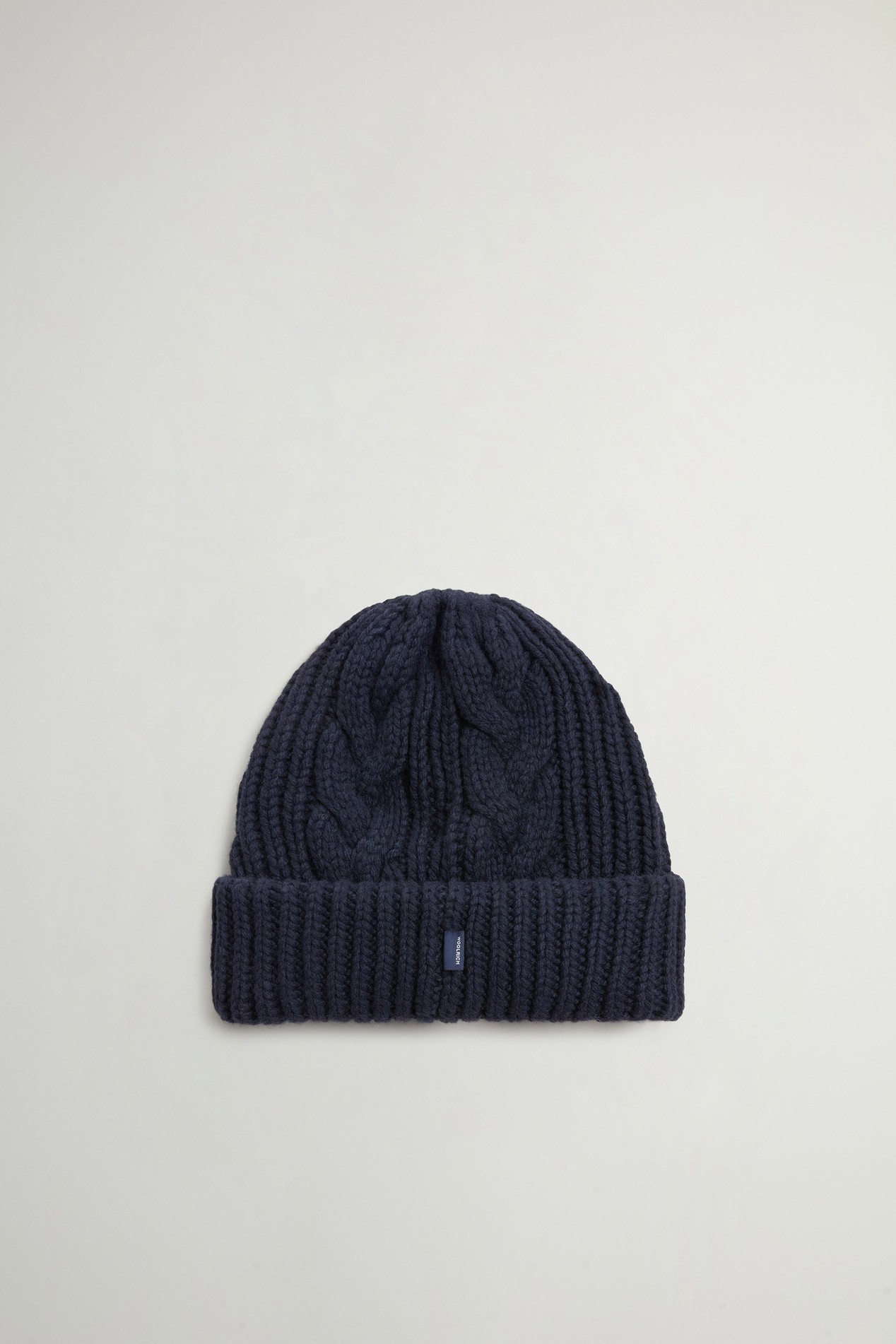 Beanie in Wool and Cotton Blend Blue photo 2 | Woolrich