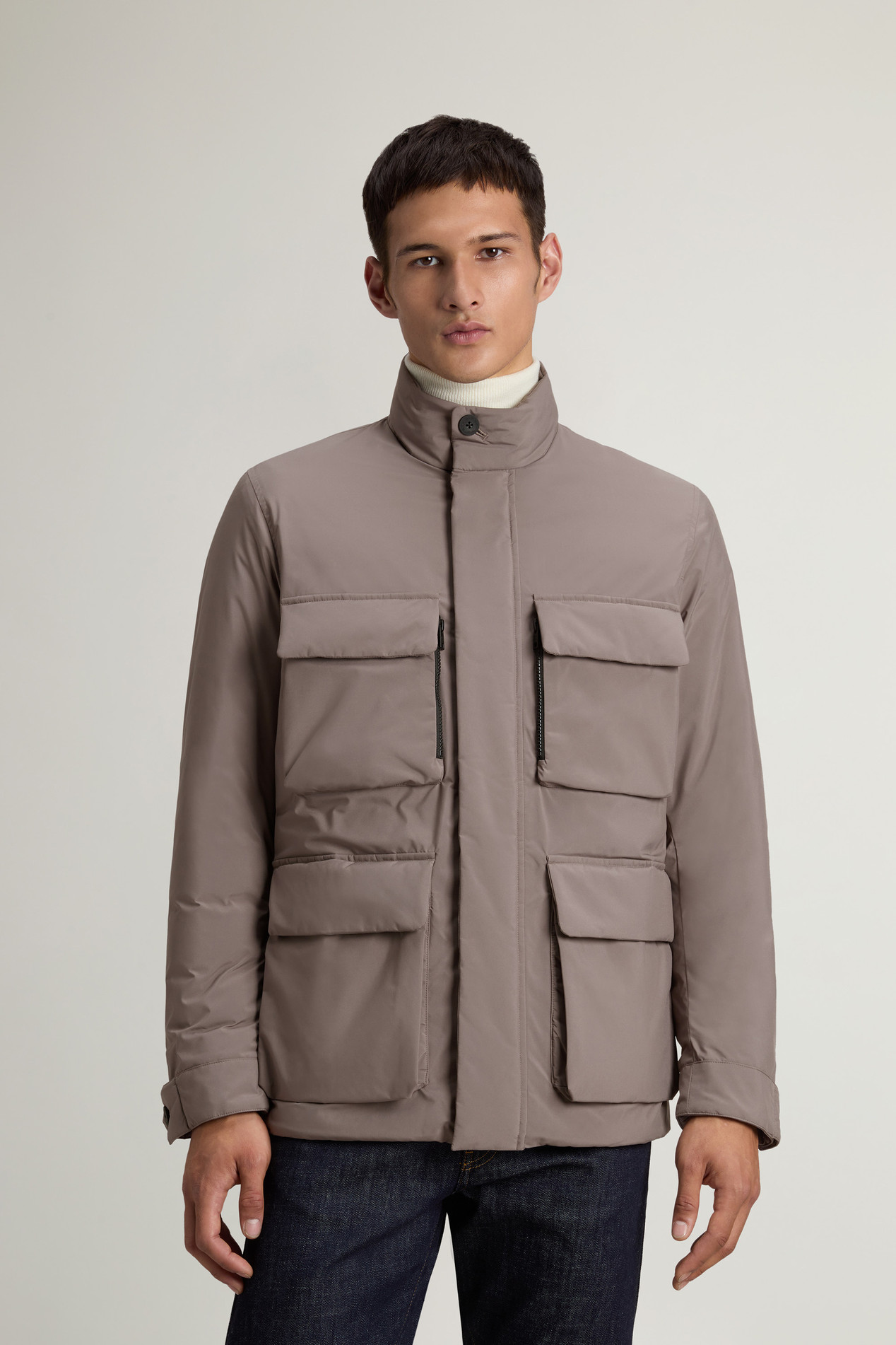 Cloud Jacket with Stand-Up Collar Brown photo 1 | Woolrich