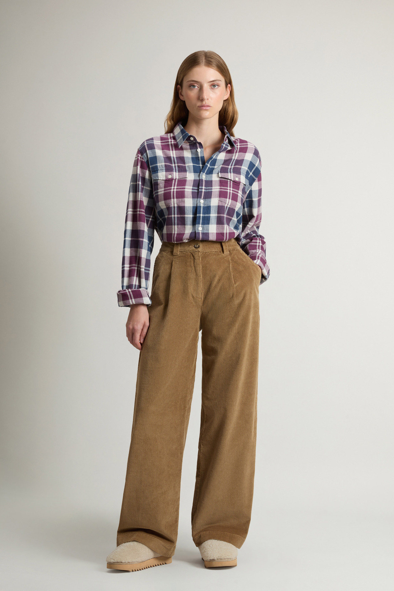 Wide-Leg Corduroy Pants Beige photo 1 | Woolrich