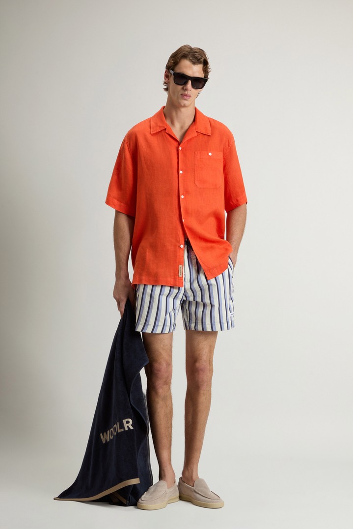 S/S LINEN SHIRT Orange photo 2 | Woolrich