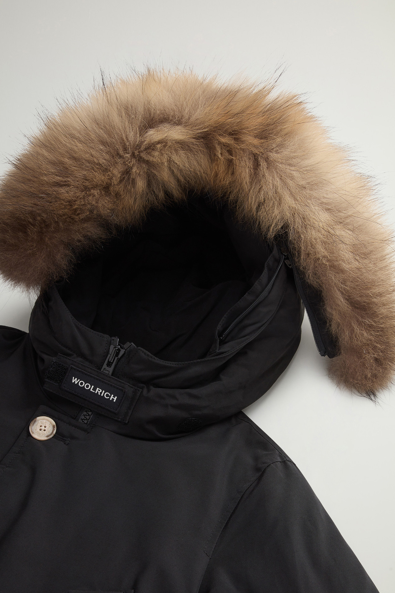 Boy's Arctic Parka in Ramar Cloth with Detachable Fur Black photo 3 | Woolrich