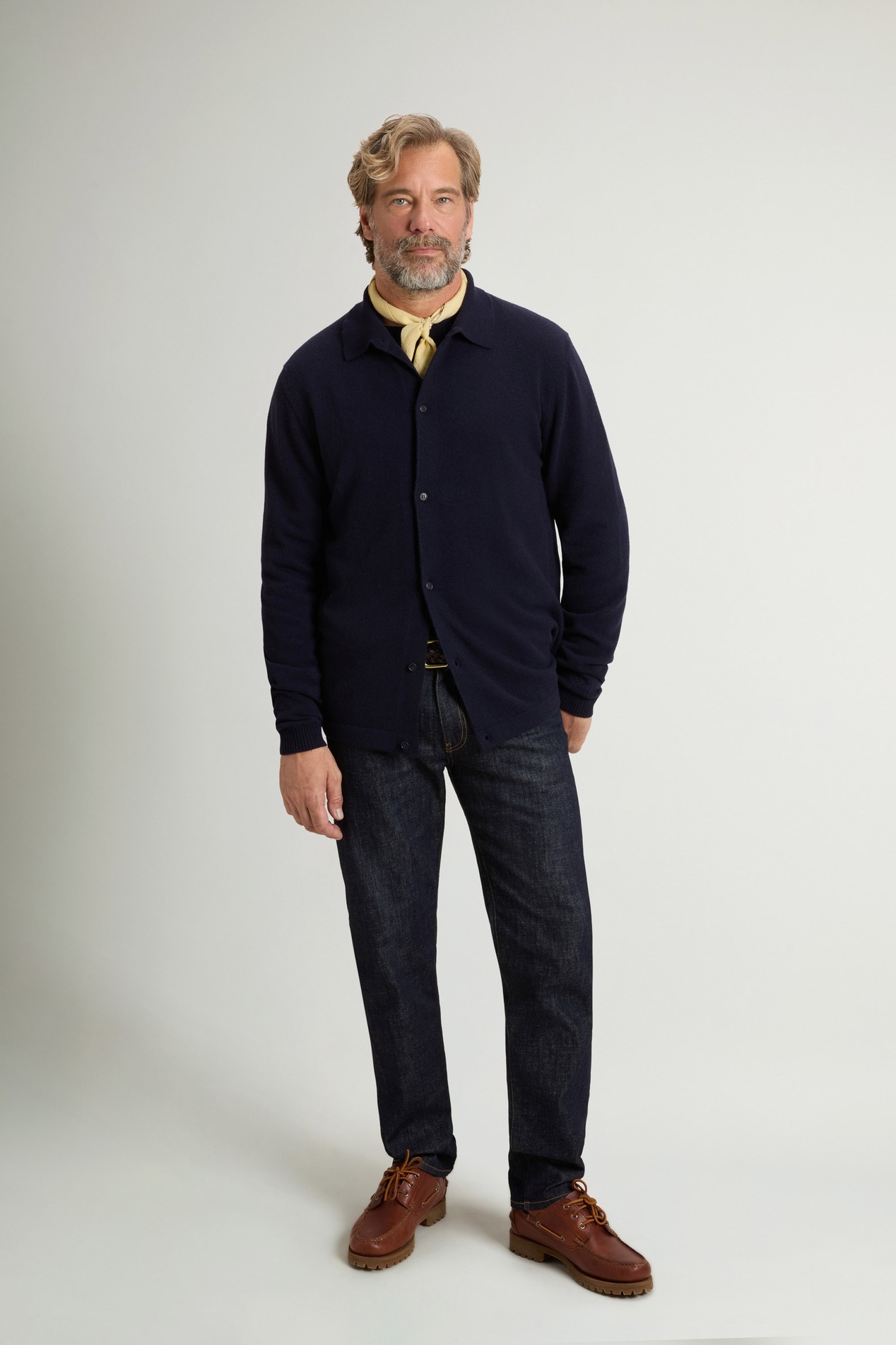 WOOL CASHMERE CARDIGAN GG13 Blue photo 2 | Woolrich