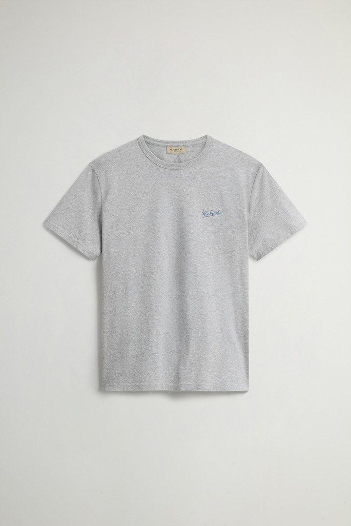 Pure Cotton T-Shirt with Logo Gray photo 1 | Woolrich