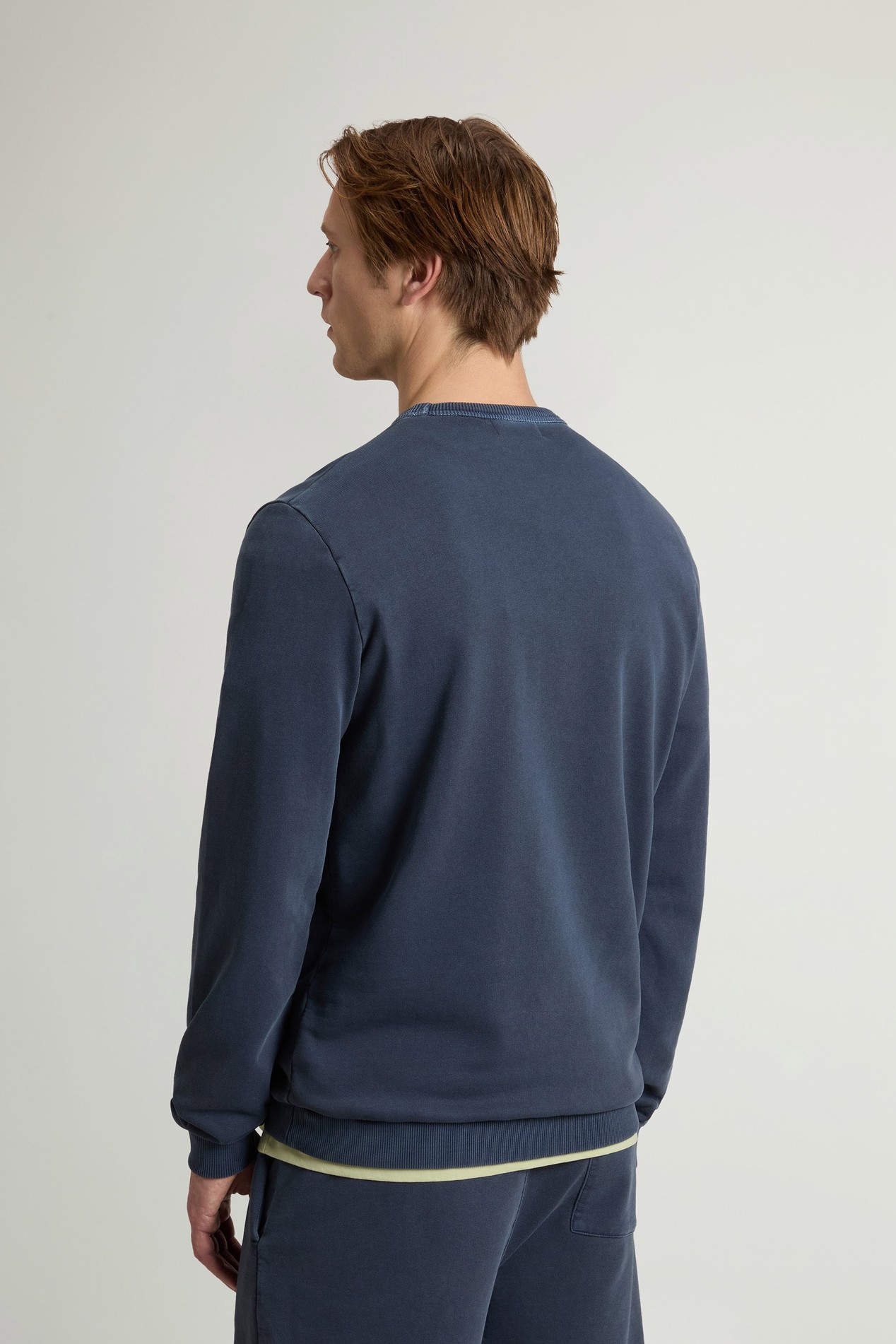 GARMENT DYED LOGO CRENEWCK Blue photo 3 | Woolrich