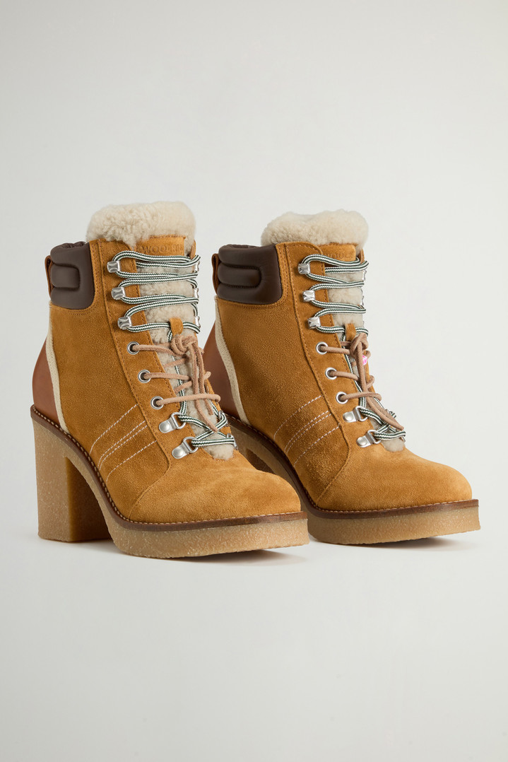 Landhill Ankle Boots in Suede and Cowhide Leather Beige photo 2 | Woolrich