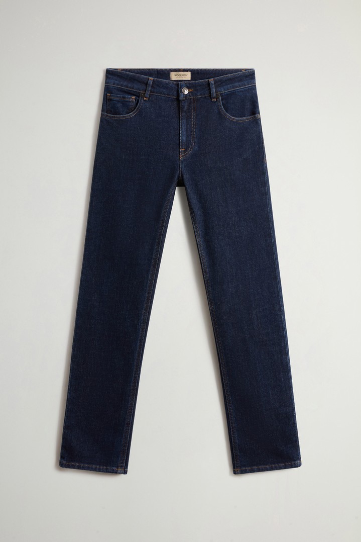 Wide-Leg Five-Pocket Jeans in Stretch Cotton Denim Blue photo 4 | Woolrich