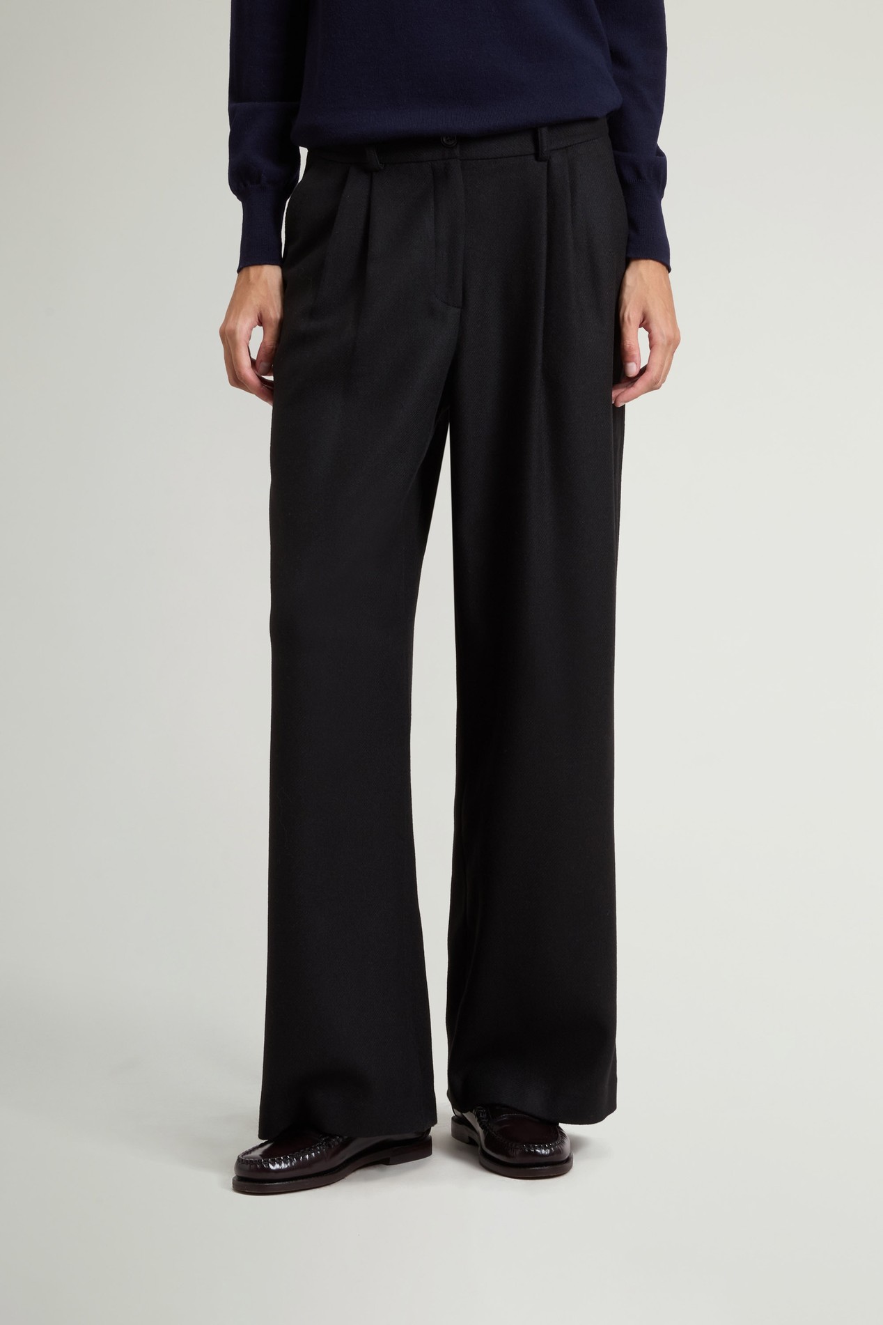 Pantalon en flanelle de laine mélangée Noir photo 1 | Woolrich