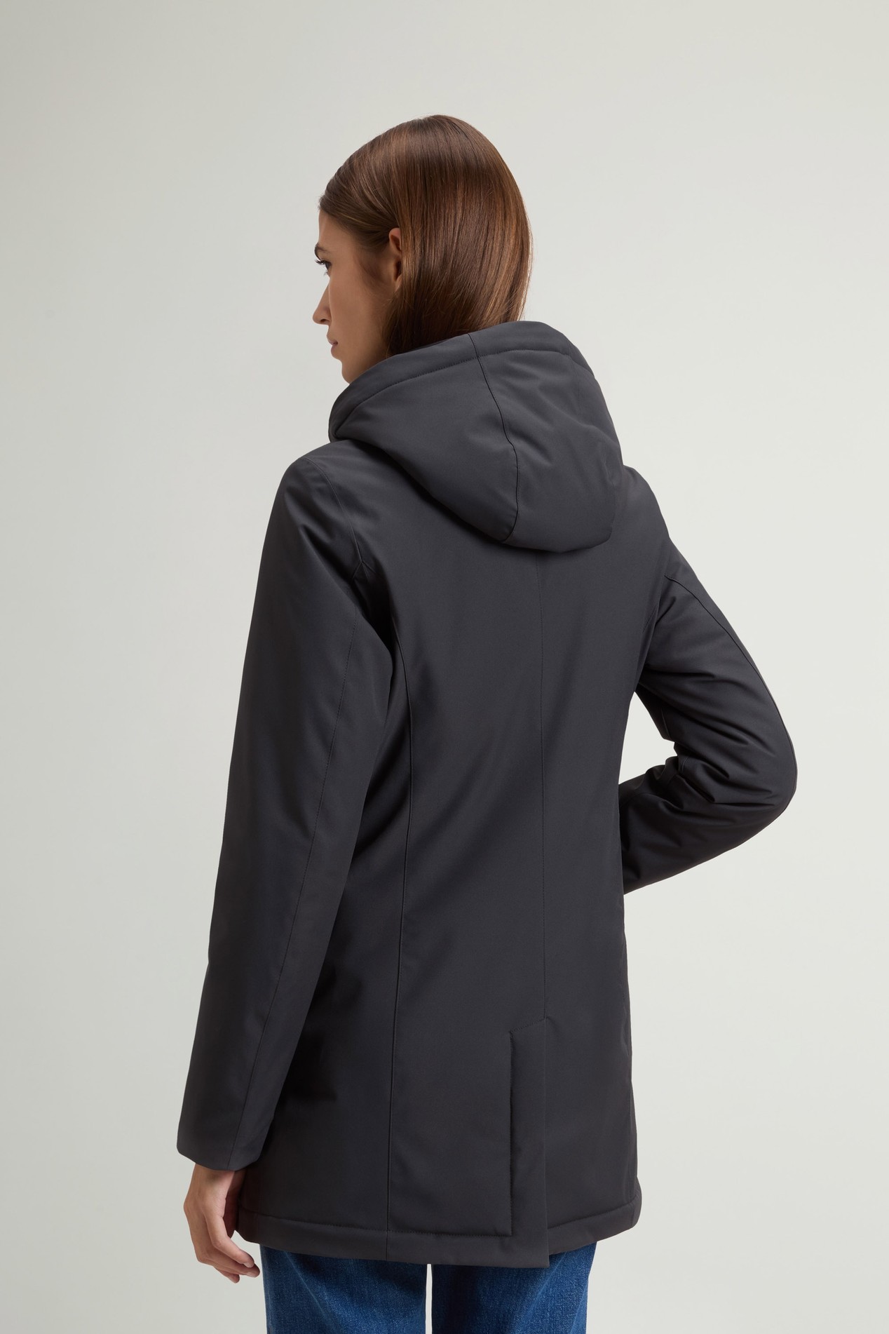 Manteau en Light Stretch à capuche amovible Gris photo 3 | Woolrich