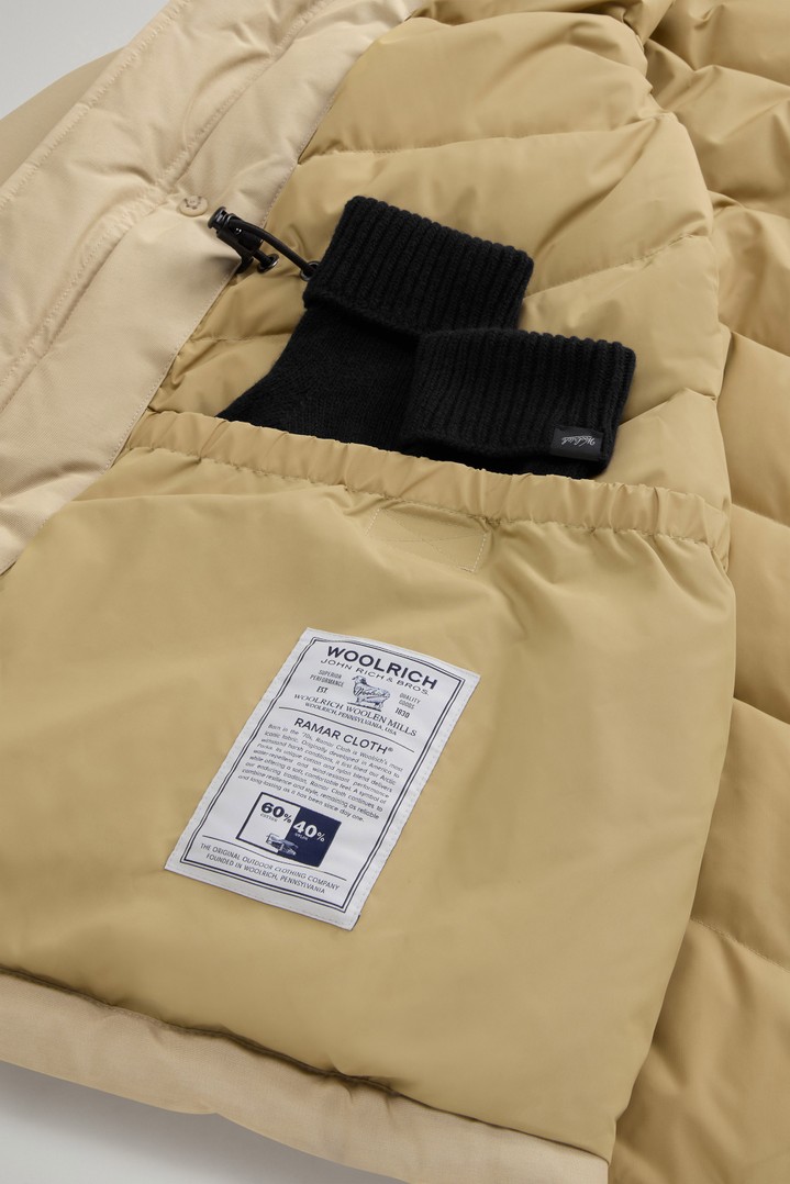 Arctic Parka in Ramar Cloth with Detachable Fur Trim Beige photo 9 | Woolrich