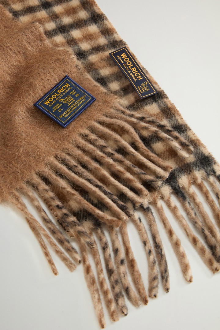 WOOL CHECK SCARF Beige photo 4 | Woolrich