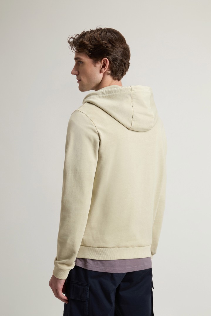 GARMENT DYED LOGO FULL ZIP HOODIE Beige photo 3 | Woolrich