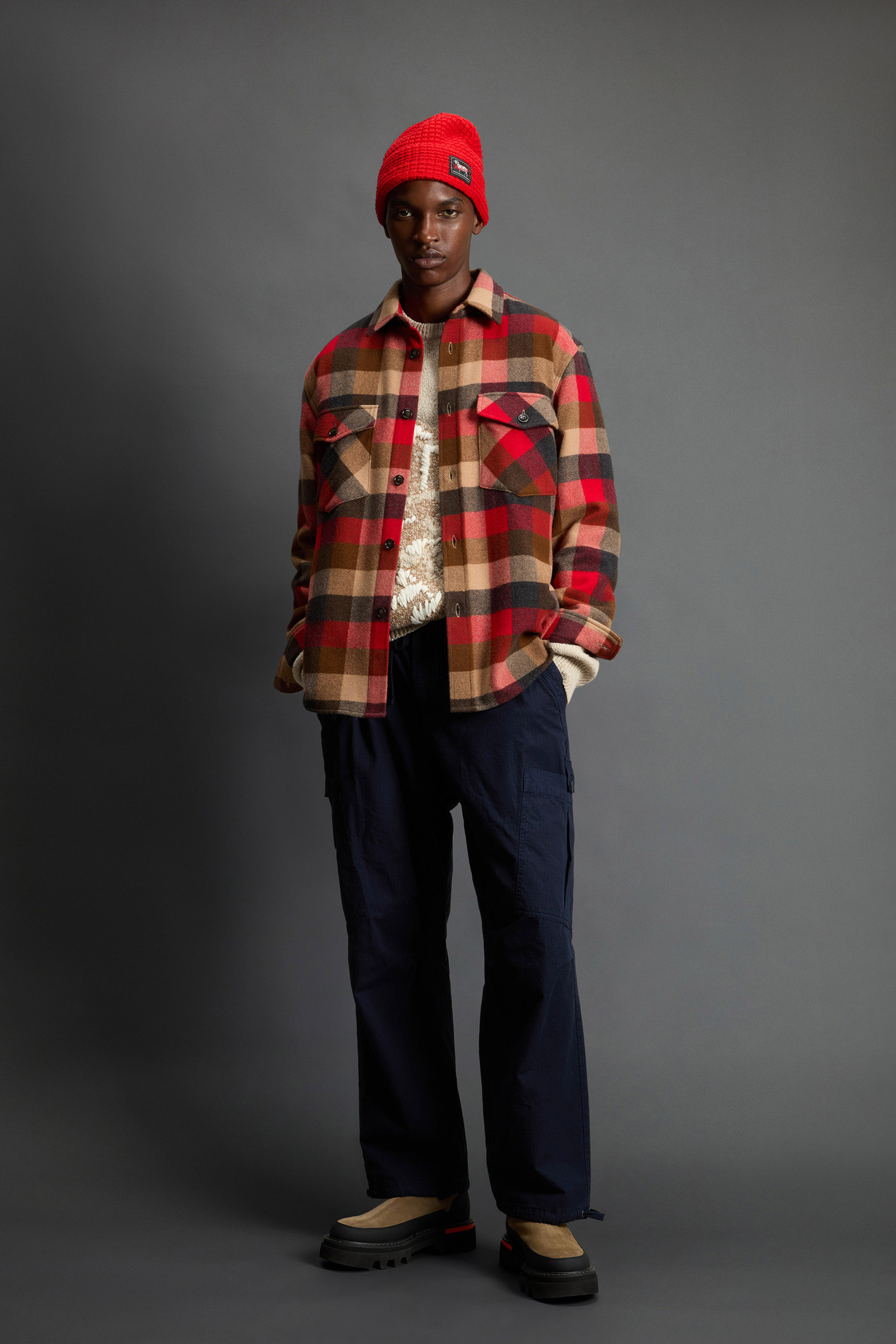 Checked Overshirt in Pure Cashmere by Todd Snyder Multicolor photo 3 | Woolrich