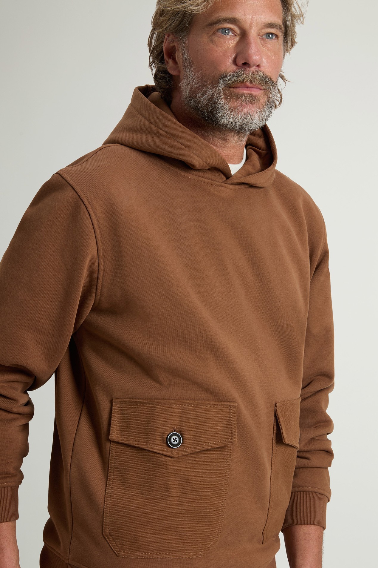 Kapuzenpullover aus einer Baumwollmischung mit Tasche Braun photo 4 | Woolrich