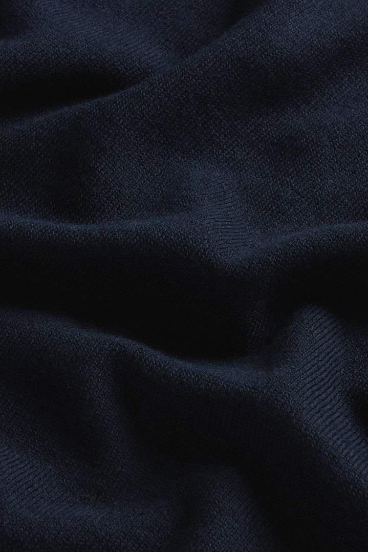 KNITTED POLO Blue photo 6 | Woolrich