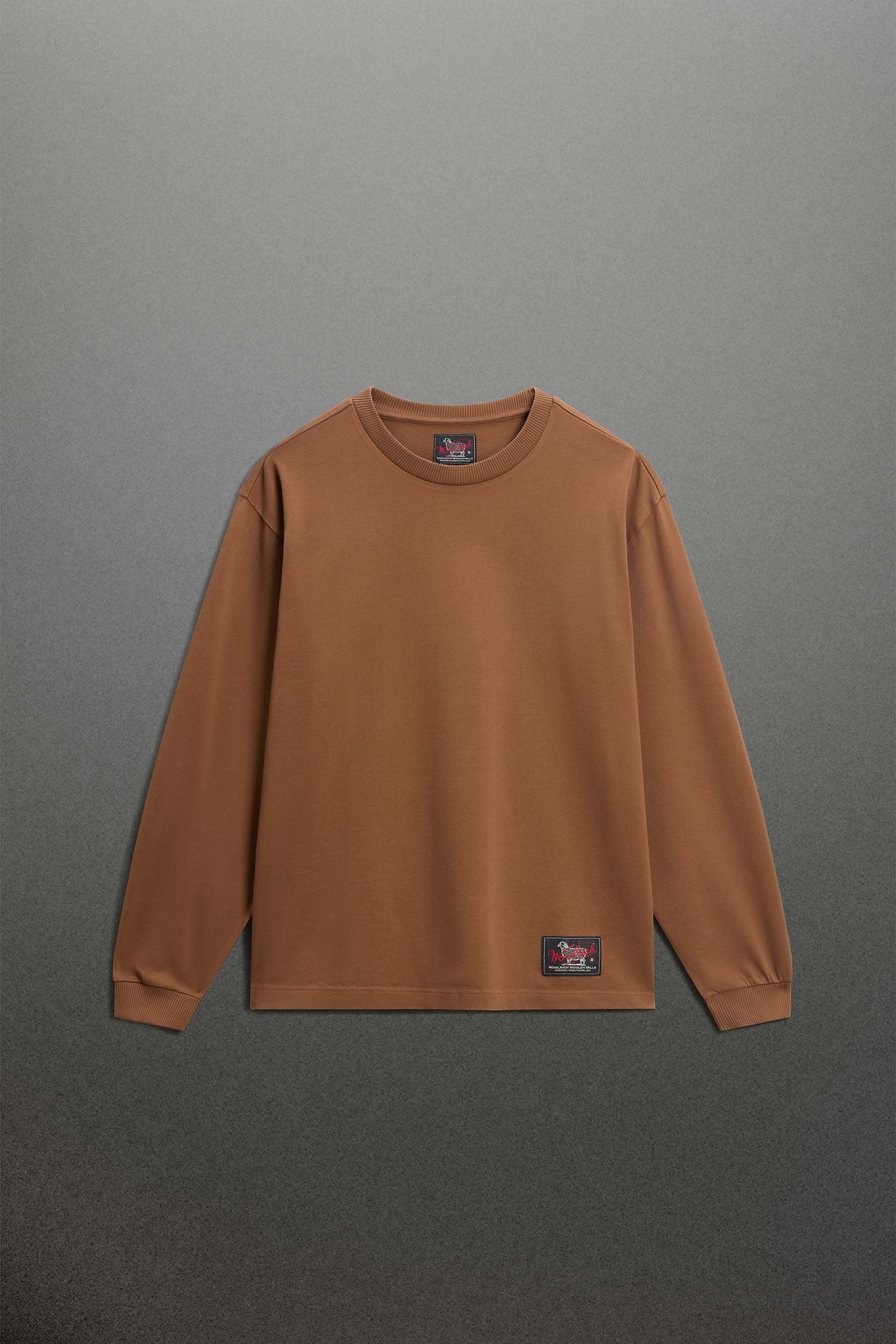 Long-Sleeved Pure Cotton Sweater Brown photo 1 | Woolrich