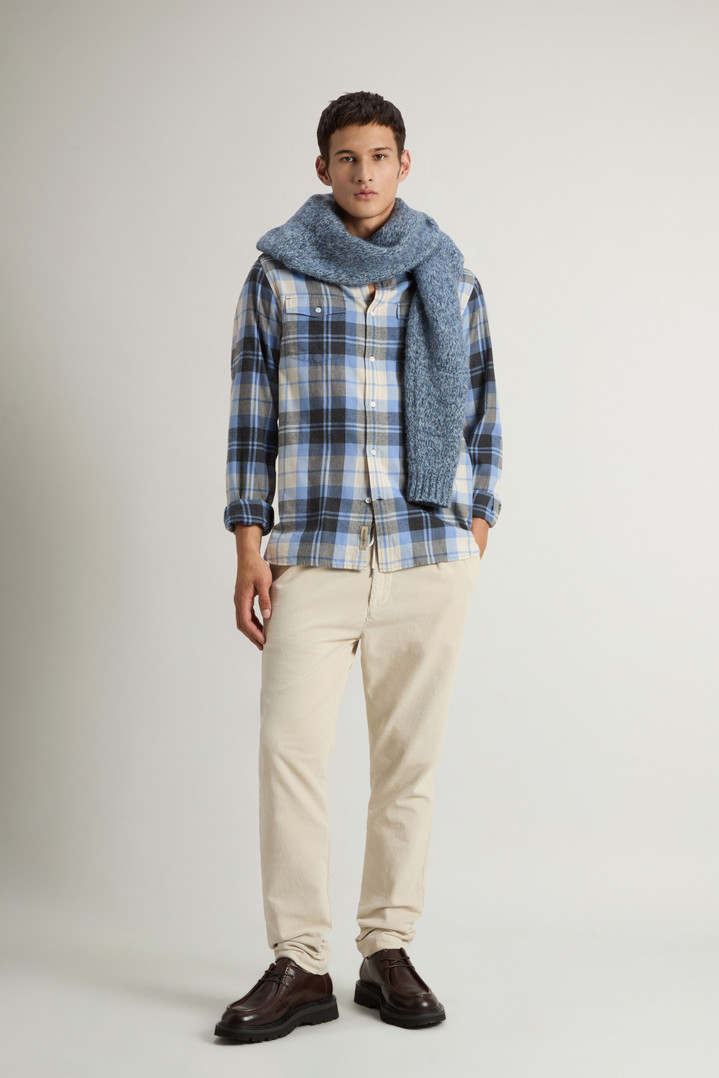 Pure Madras Cotton Flannel Checked Shirt Blue photo 2 | Woolrich