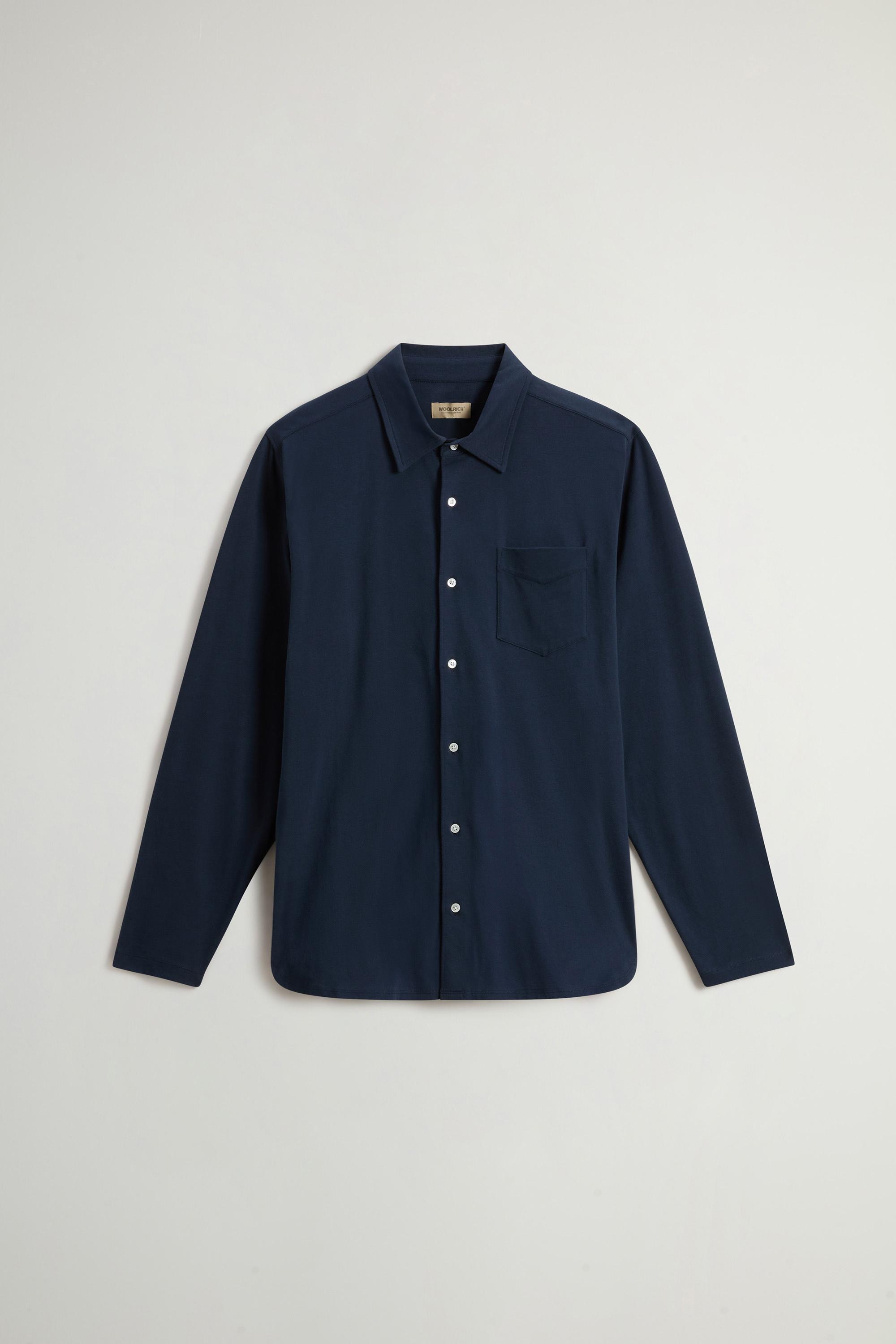 Shirt in Pure Cotton Jersey Blue photo 5 | Woolrich