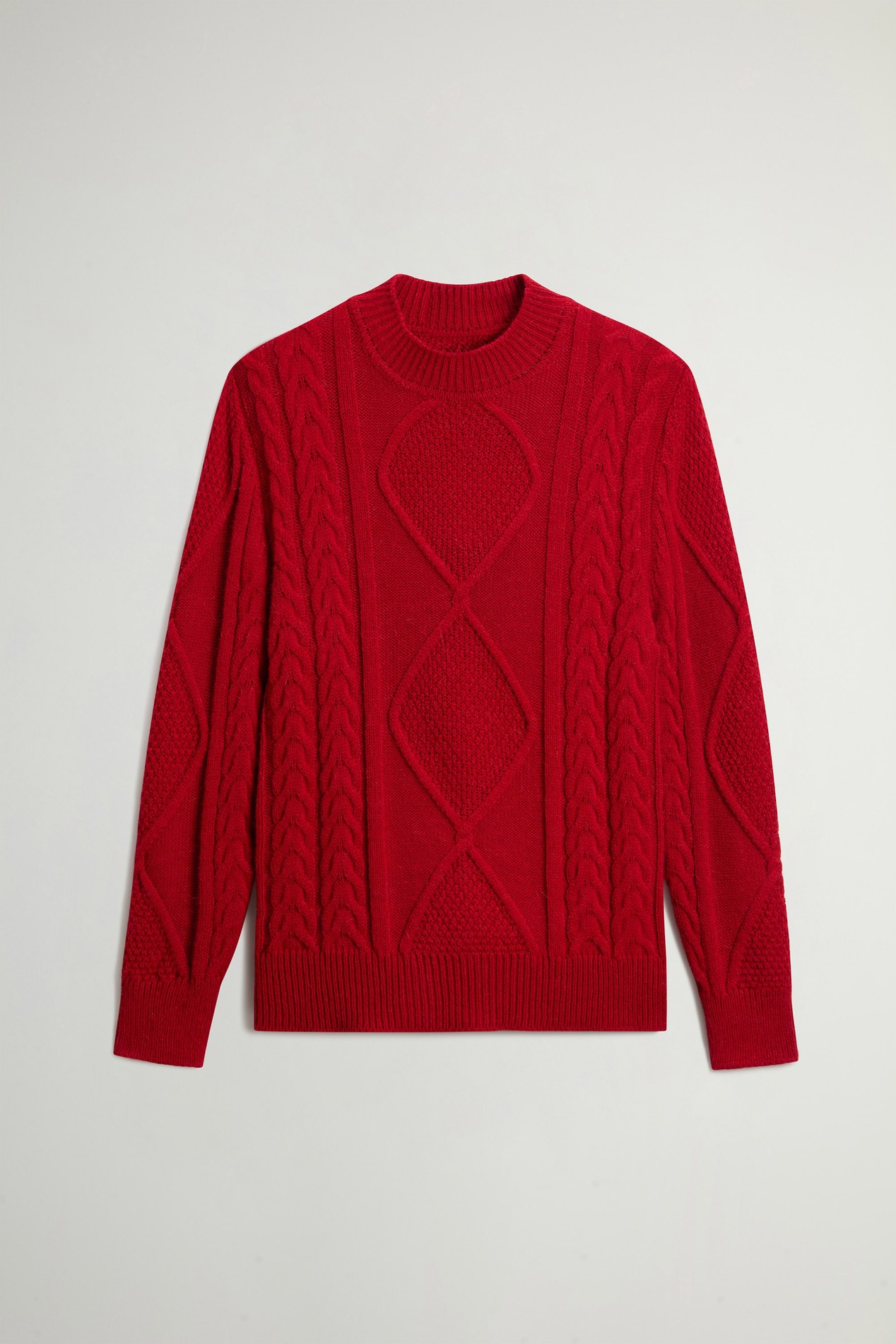 ALPACA BLEND CABLE MOCK NECK GG6 Red photo 5 | Woolrich