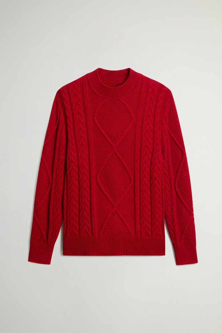 ALPACA BLEND CABLE MOCK NECK GG6 Red photo 5 | Woolrich