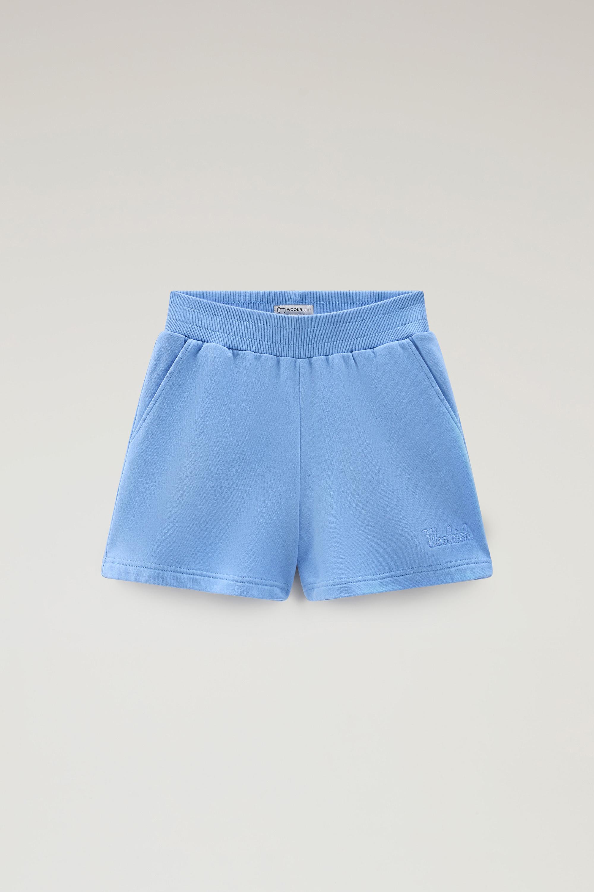 Girls' Pure Cotton Fleece Shorts Blue photo 1 | Woolrich