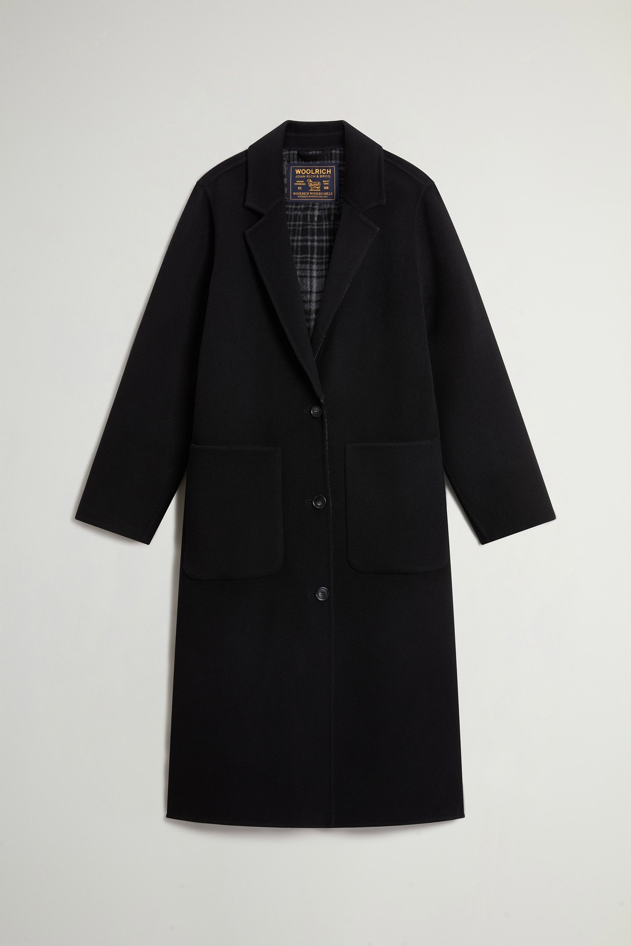 Coat in Double-Face Pure Wool Black photo 5 | Woolrich