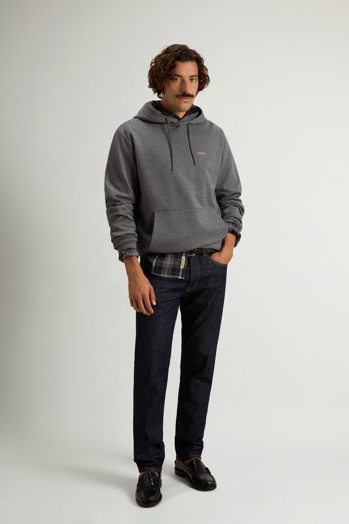Hooded Sweatshirt in Cotton-Blend Interlock Gray photo 2 | Woolrich