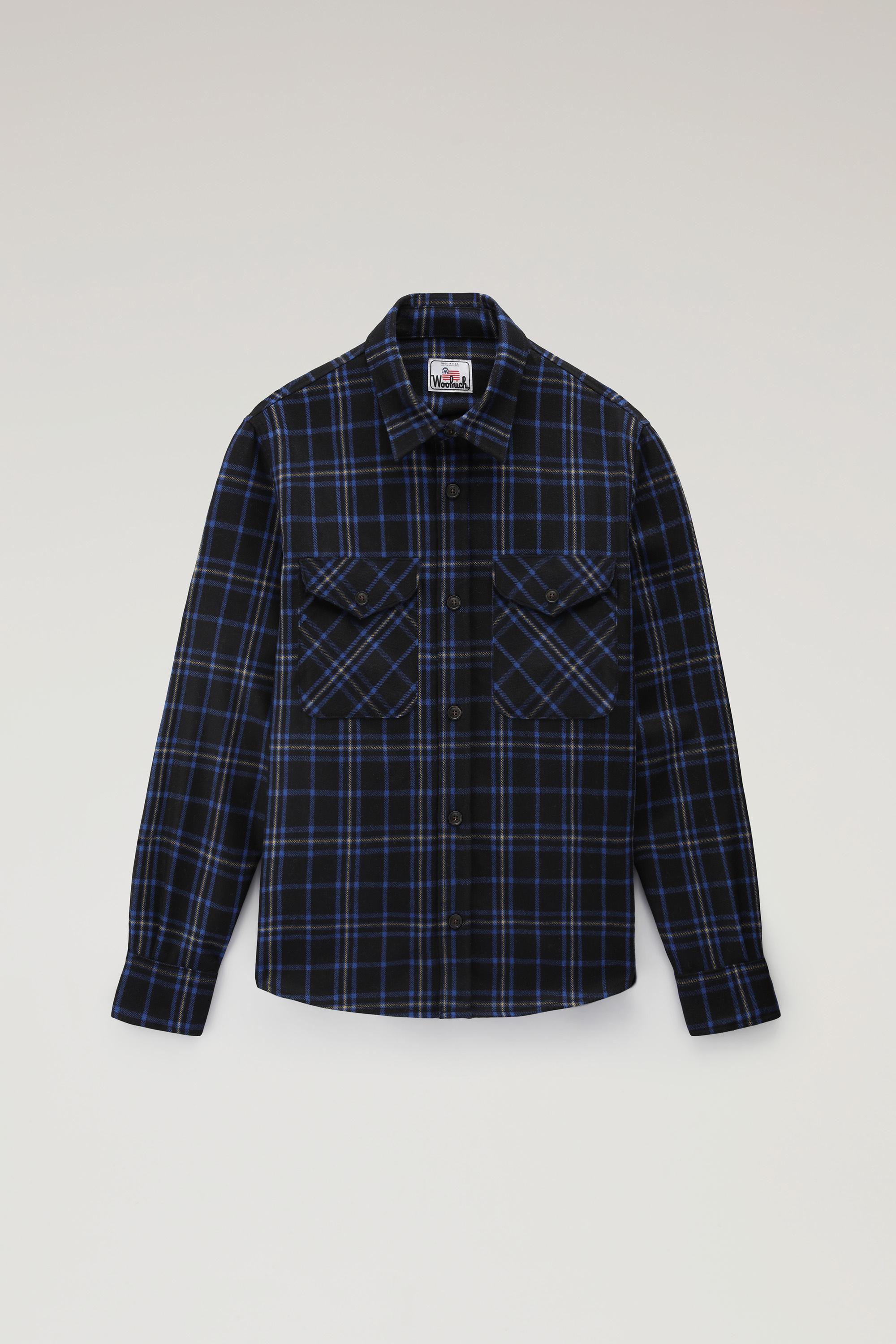 Wool Blend Oxbow Flannel Overshirt - Made in USA Blue photo 5 | Woolrich