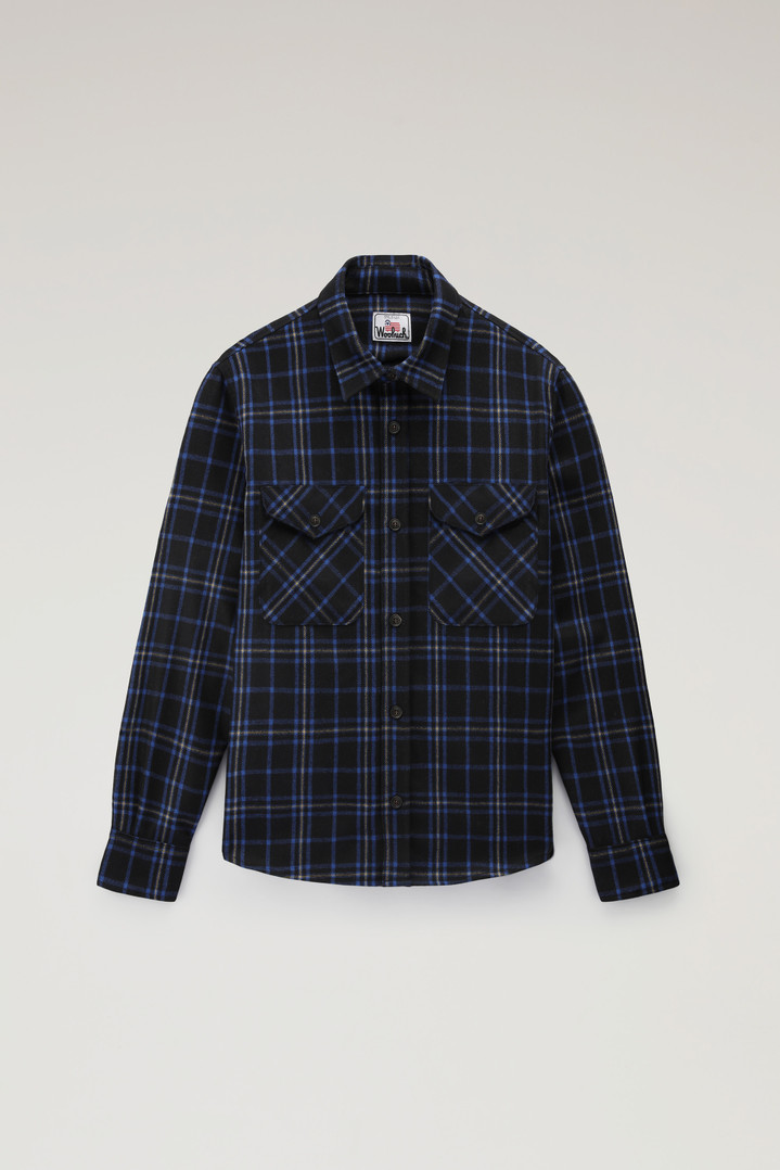 Wool Blend Oxbow Flannel Overshirt - Made in USA Blue photo 5 | Woolrich